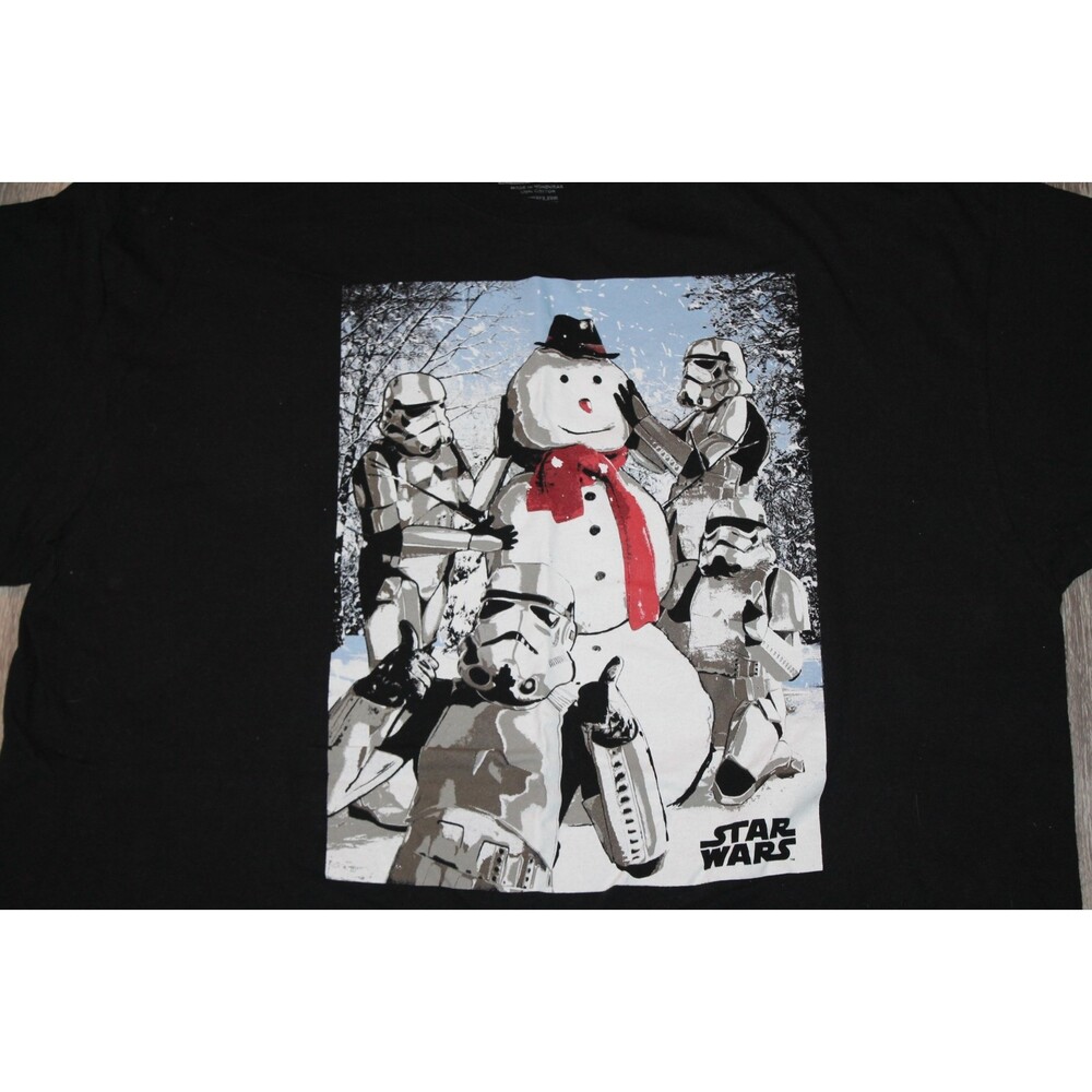 Size 2X Christmas Snowman Shirt Star Wars Storm Troopers Graphic Tee T-shirt